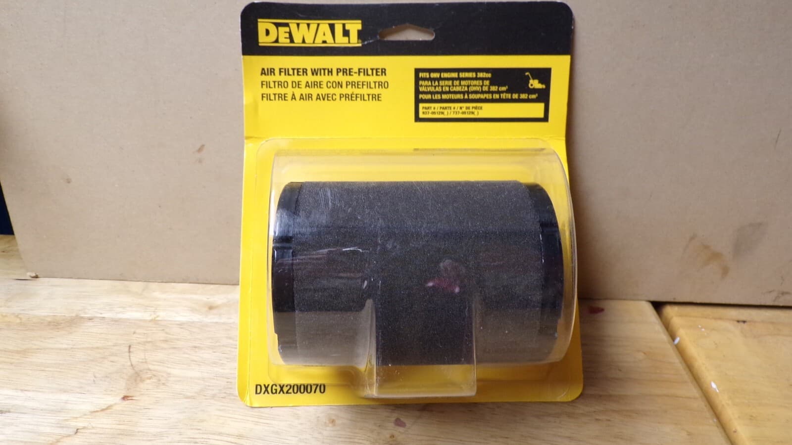 Genuine Dewalt DXGX200070 Air Filter With Pre-Filter For Engine Series 382cc (K