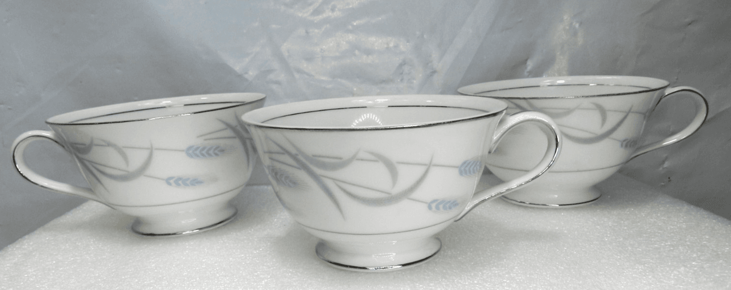 3 Vintage Valmont China Japan Royal Wheat Tea Cups (K25J)