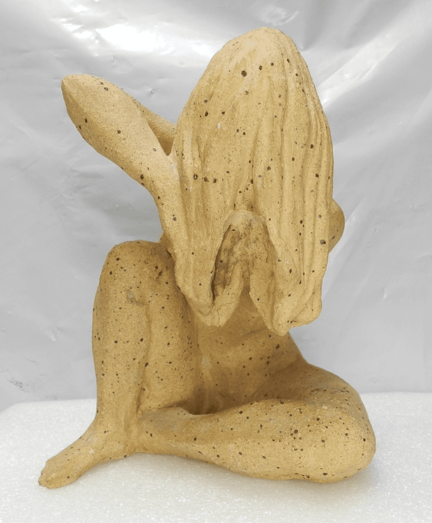 Terracotta Sculpture Woman Figure Handmade Nude Speckled Stoneware Clay I31S