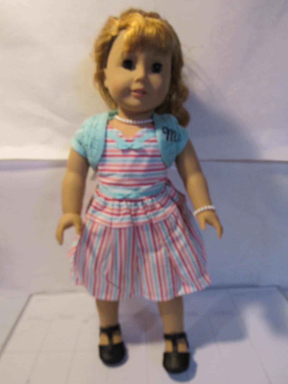 American Girl Doll MaryEllen 18" Striped Dress Sweater D27K