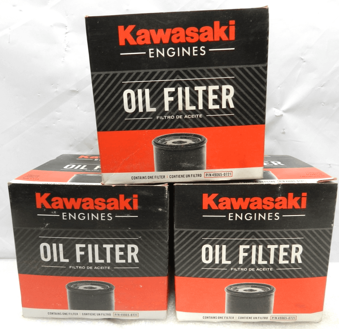 3 Pack Kawasaki 49065-0721 OEM Motor Oil Filter Kawasaki 49065-7007 (K28J)
