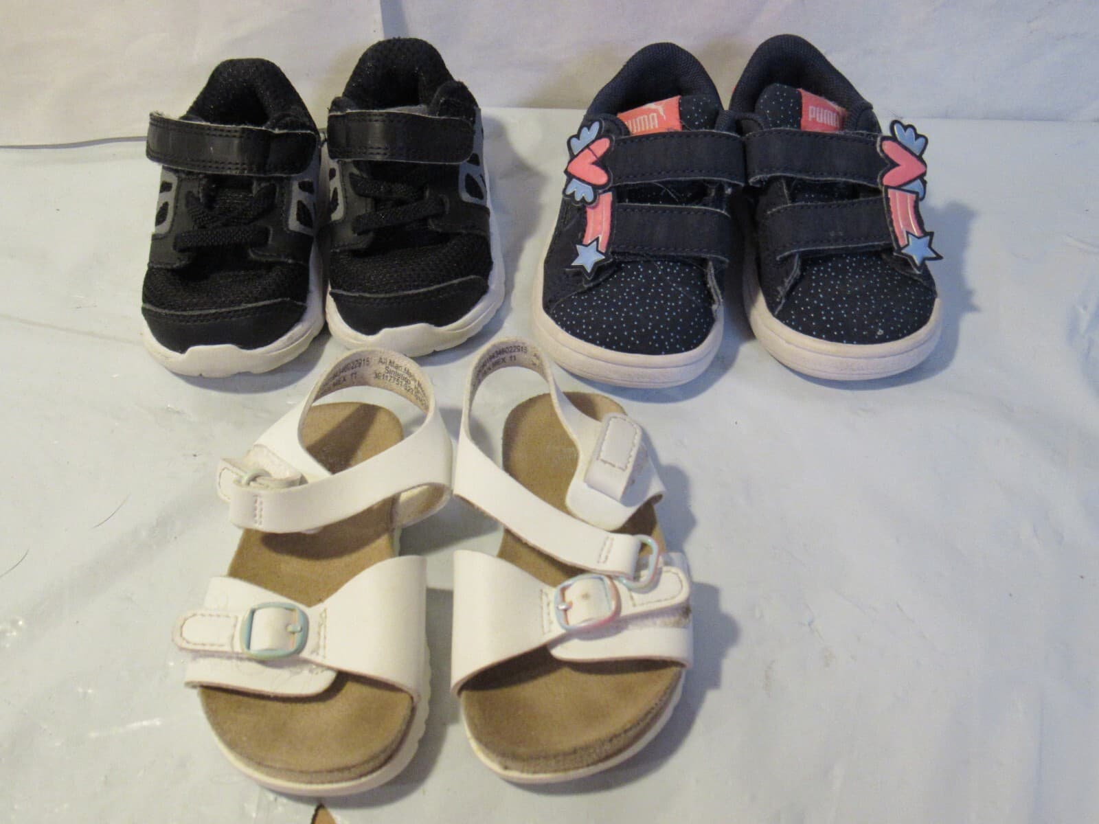 3 Pair Infant Toddler Girls Shoes Puma Nike Wander Nation Size 4 B32M