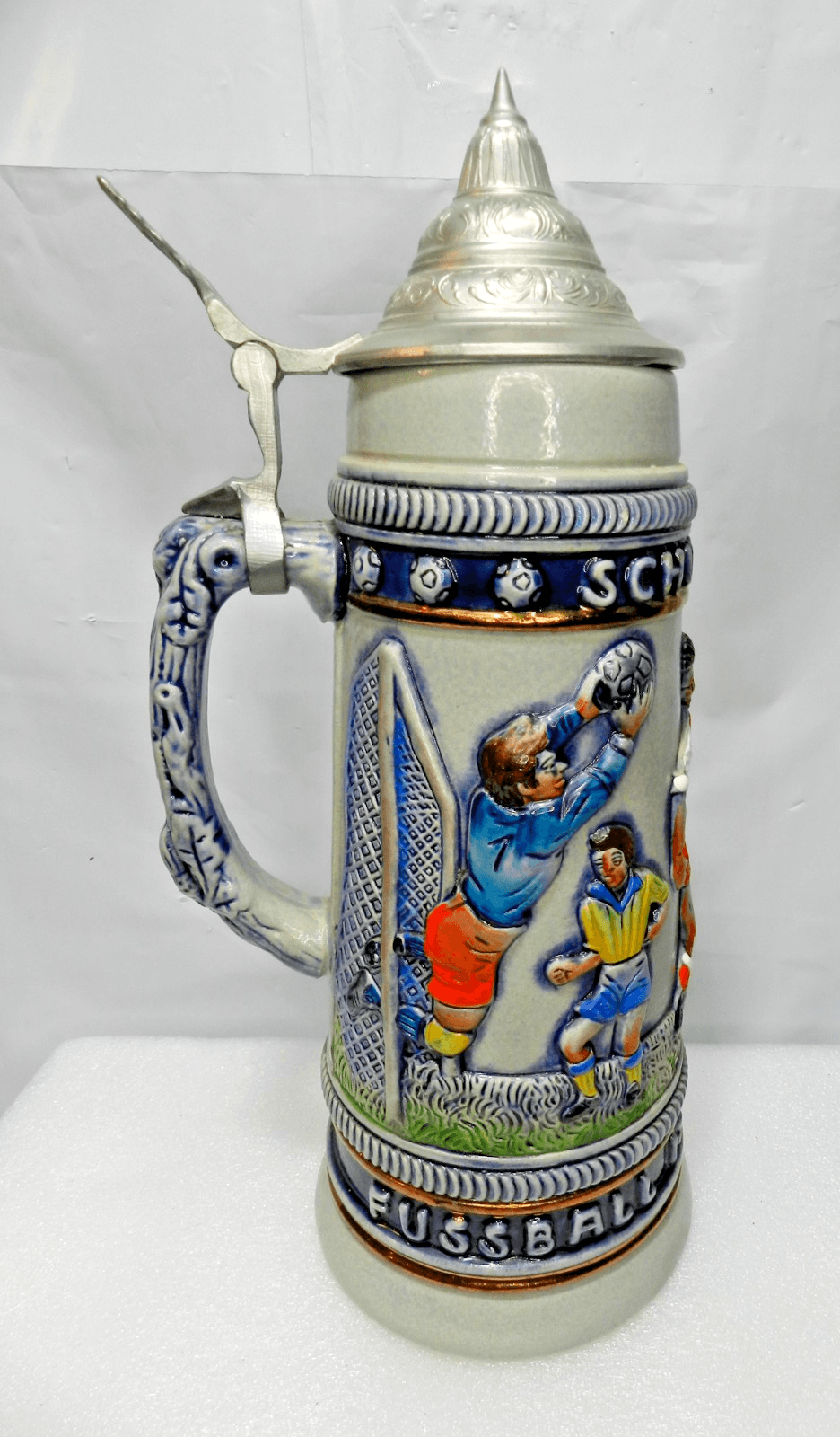 Vintage King XXL Stein Germany Schuss Tor Fussball Ist Unser Leben 12" (L98S)