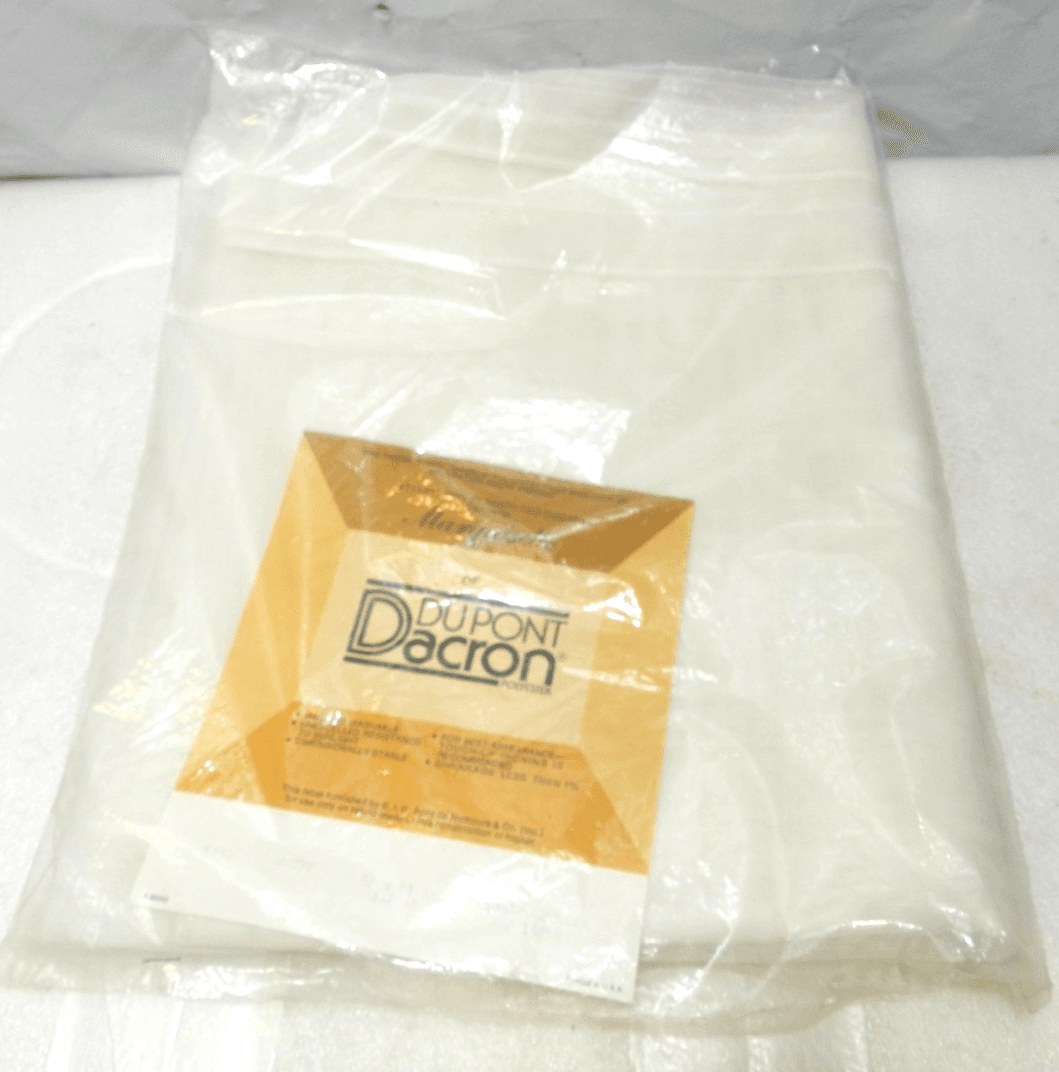 1 Pair Vintage Dacron Polyester 82" x 81" Panel Curtains Marquisette White (H5J)