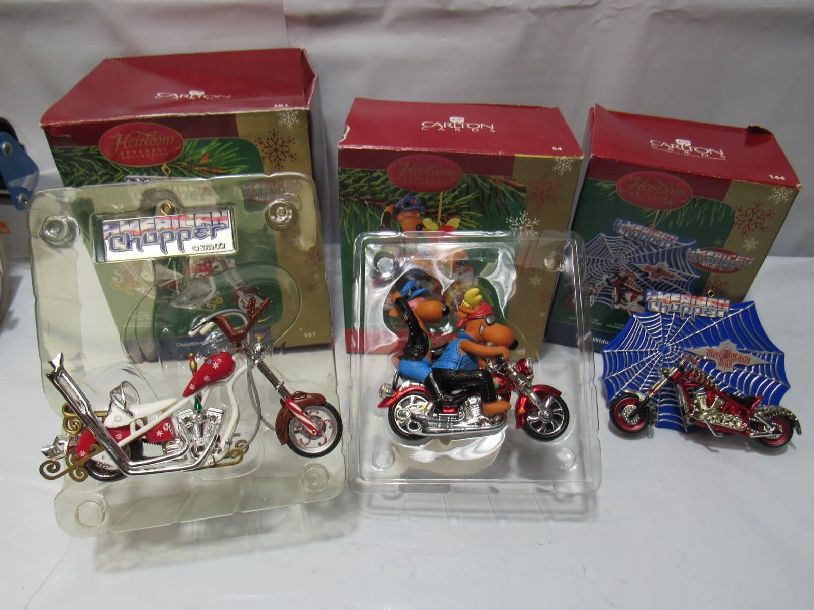 3 Carleton Cards American Chopper Christmas Motorcycle Heirloom Ornament P13M