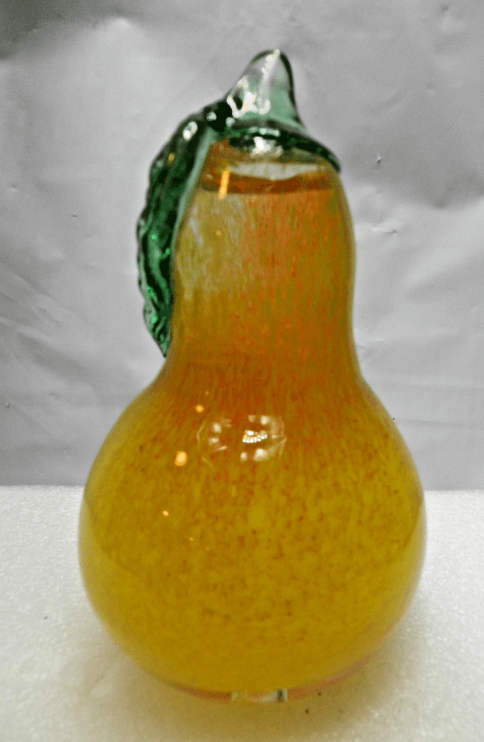 VTG Kerry Zimmerman Art Glass Blown Glass Paperweight Pear 6" Corydon IN L99S