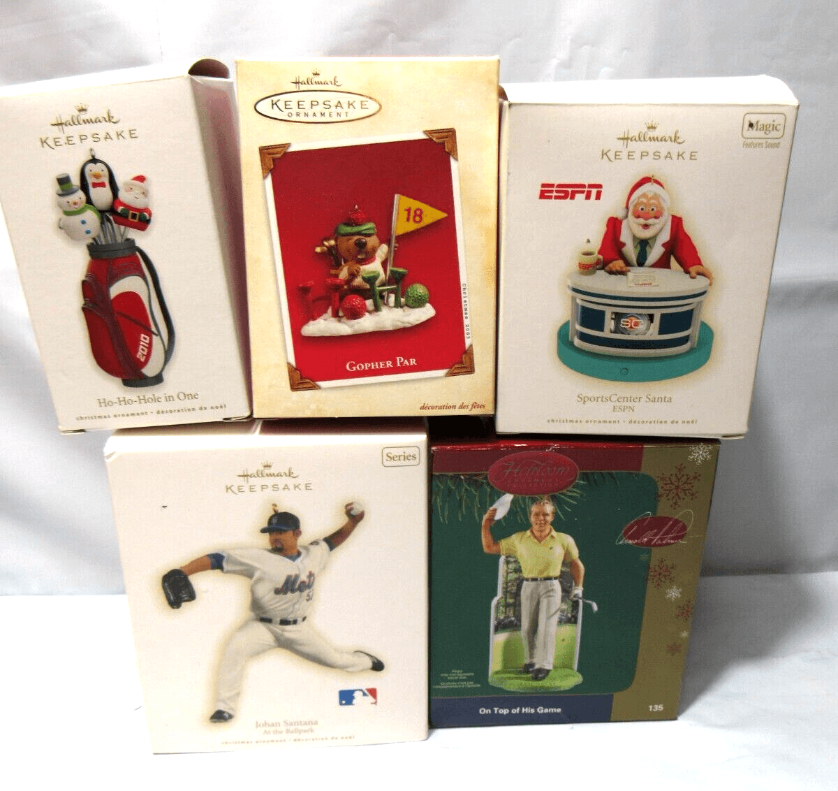 Vintage Hallmark Keepsake Carlton Sports Golf Baseball Christmas Ornament (P12M)