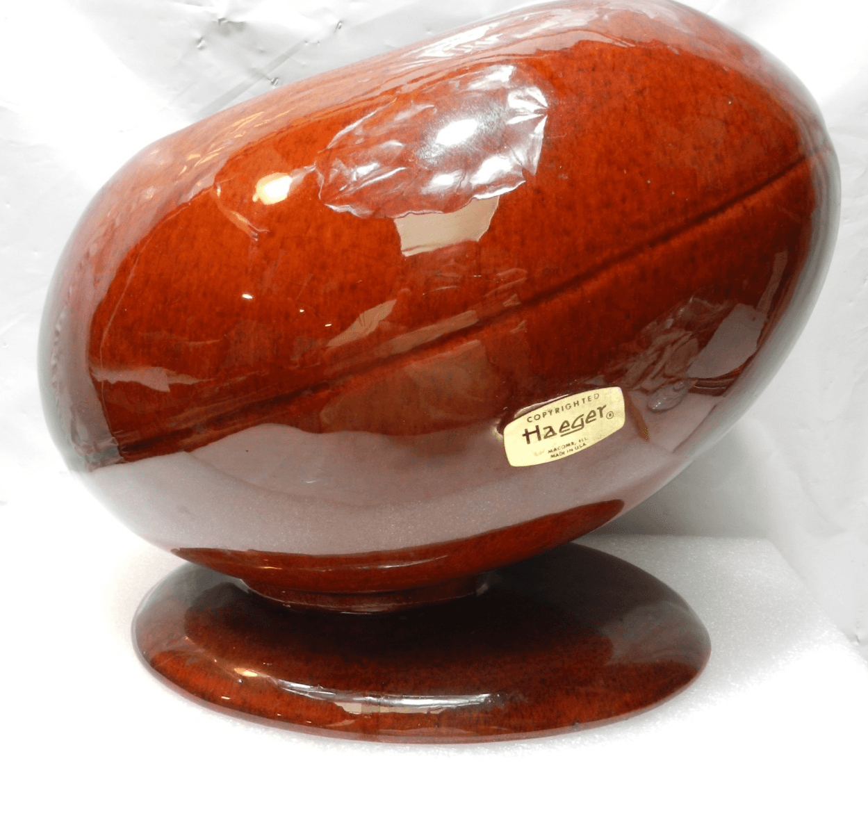 Royal Haeger | Hickman Football Midcentury Modern #309 Planter Vase Brown (H4S)