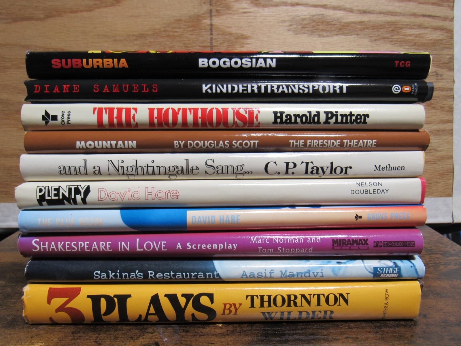 10 Books Screen Plays Hardback Hothouse Plenty Shakespeare in Love Subrbia J63