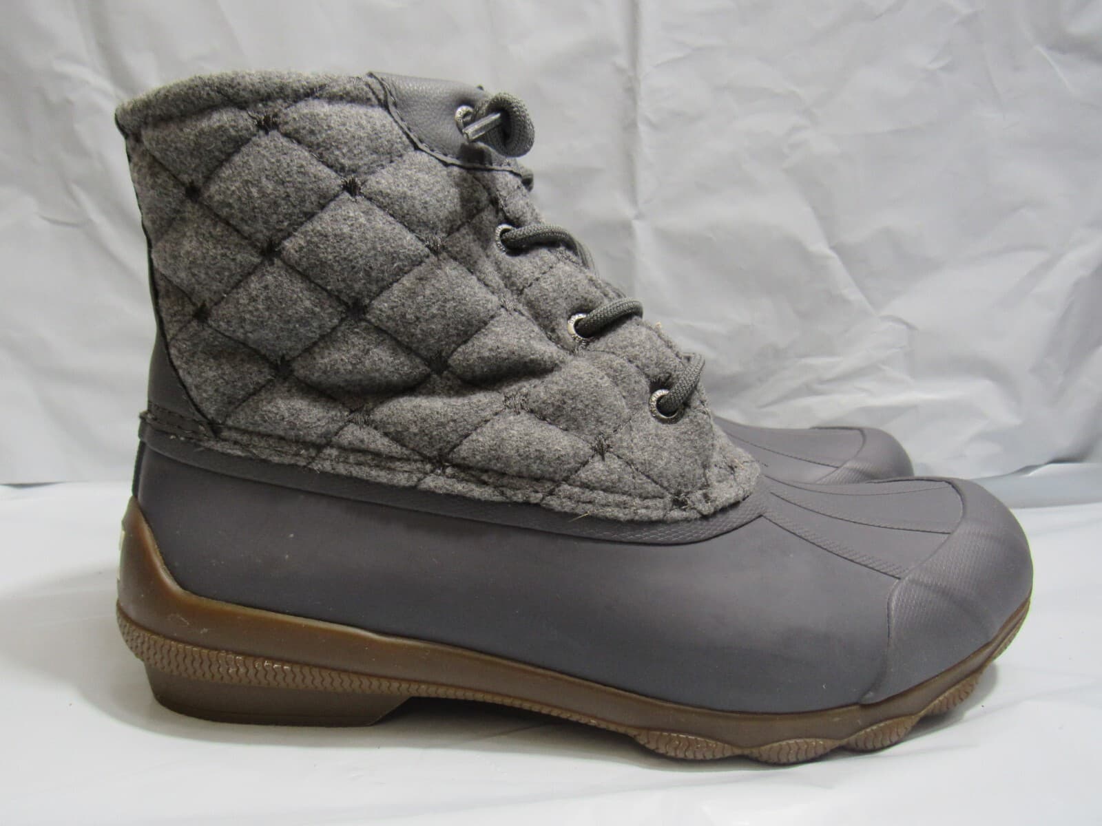 Sperry Women's Gulf Wool Quilt Duck Boot STS85656 Grey Sz 8.5 M L61