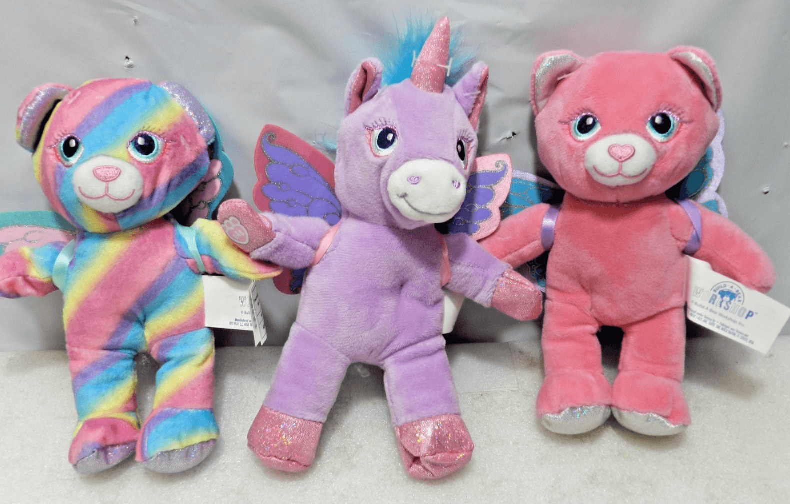 3 - Small 7 1/2" Build- A -Bear Bears Unicorn with Wings (M9M)