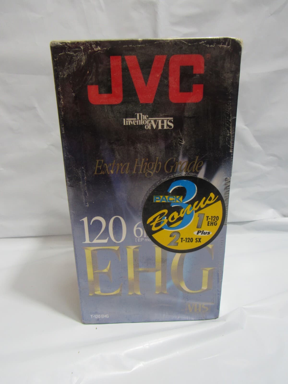 JVC 3-Pack T-120 SX and T-120 EHG VHS Tapes Sealed Pack L70K