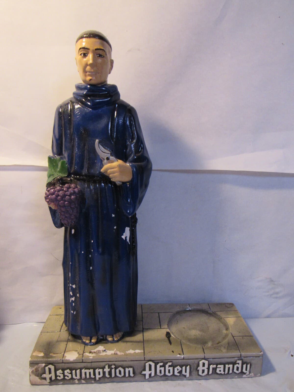 Assumption Abbey Brandy Monk Vintage Advertising Figural Display 17" tall B47J