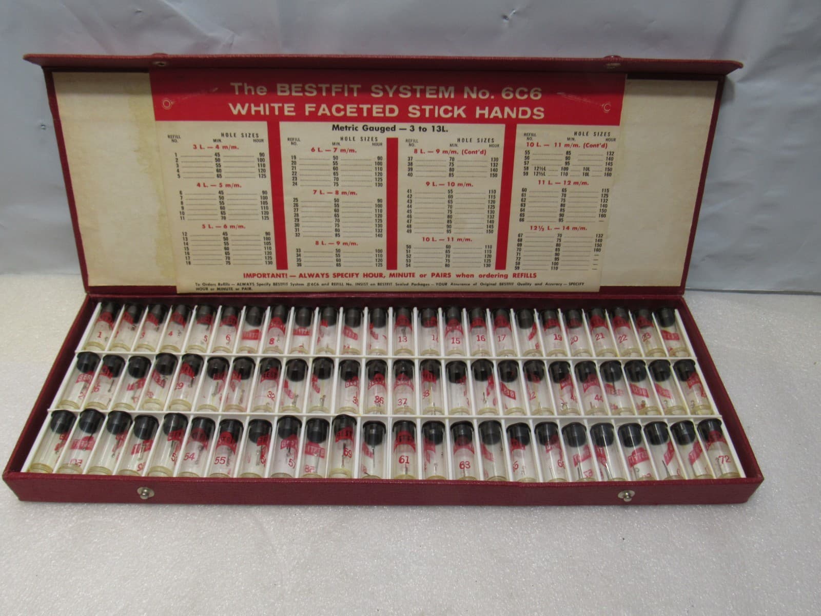 Watchmakers Vintage Bestfit System No. 6C6 White Facedted Stick Hands A42JJ