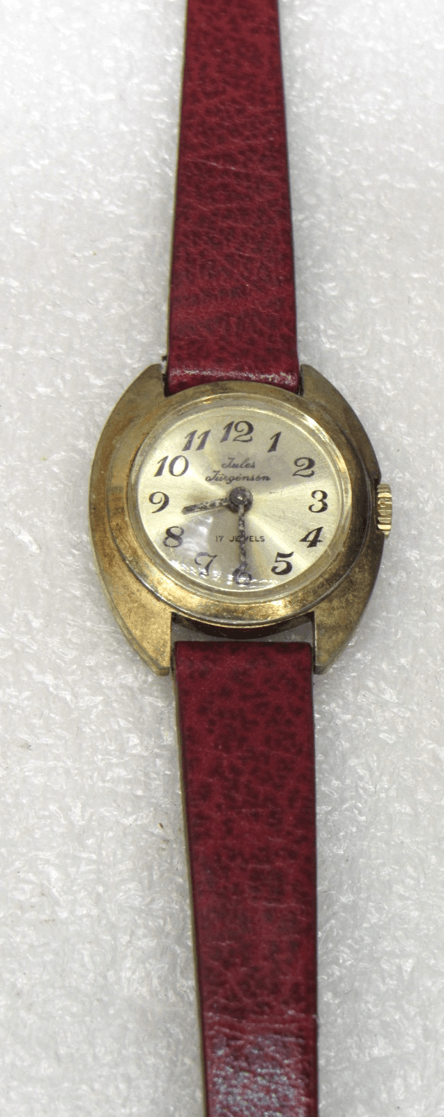 Vintage Jules Jurgensen Wrist Watch Gold Tone 17 Jewels Wind Up Womens U90J