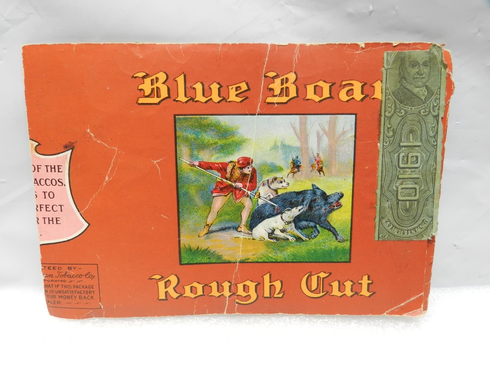 Vintage Blue Boar Tobacco Advertising Label Only Tobacciana Hunting Scene I54S