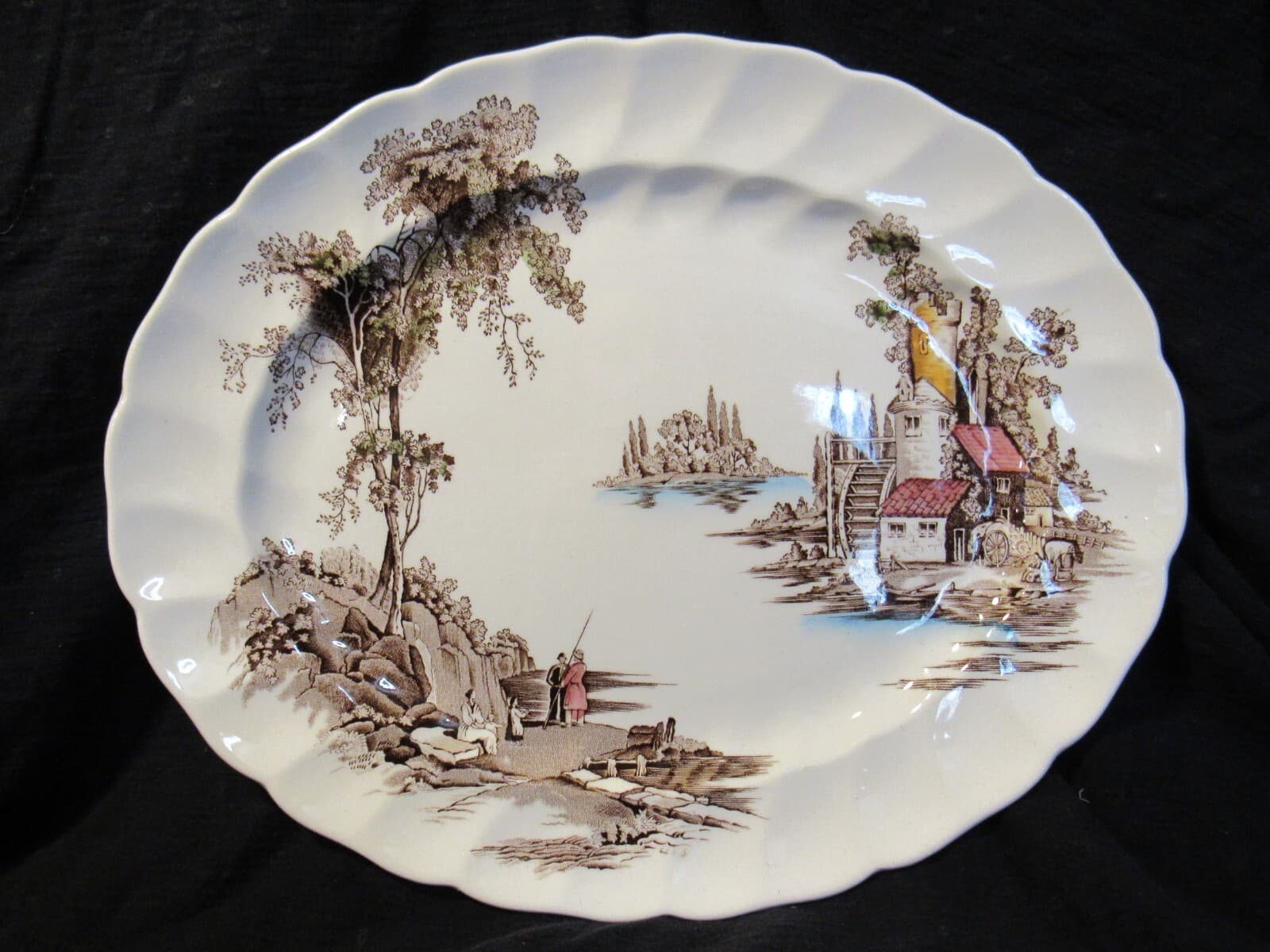 Johnson Bros “The Old Mill” Oval Platter England V49J