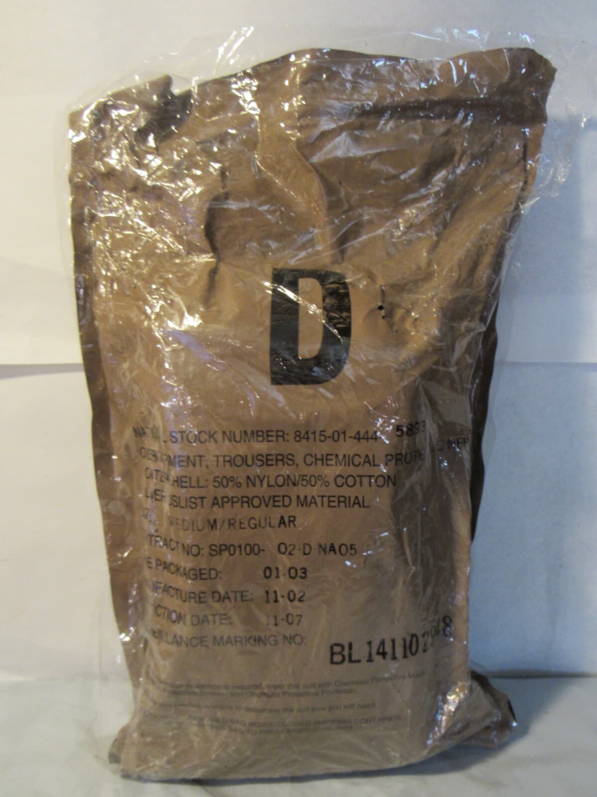 US Military JSLIST Chemical Trousers Desert Camo MEDIUM-REG 8415-01-444-5893 Y69