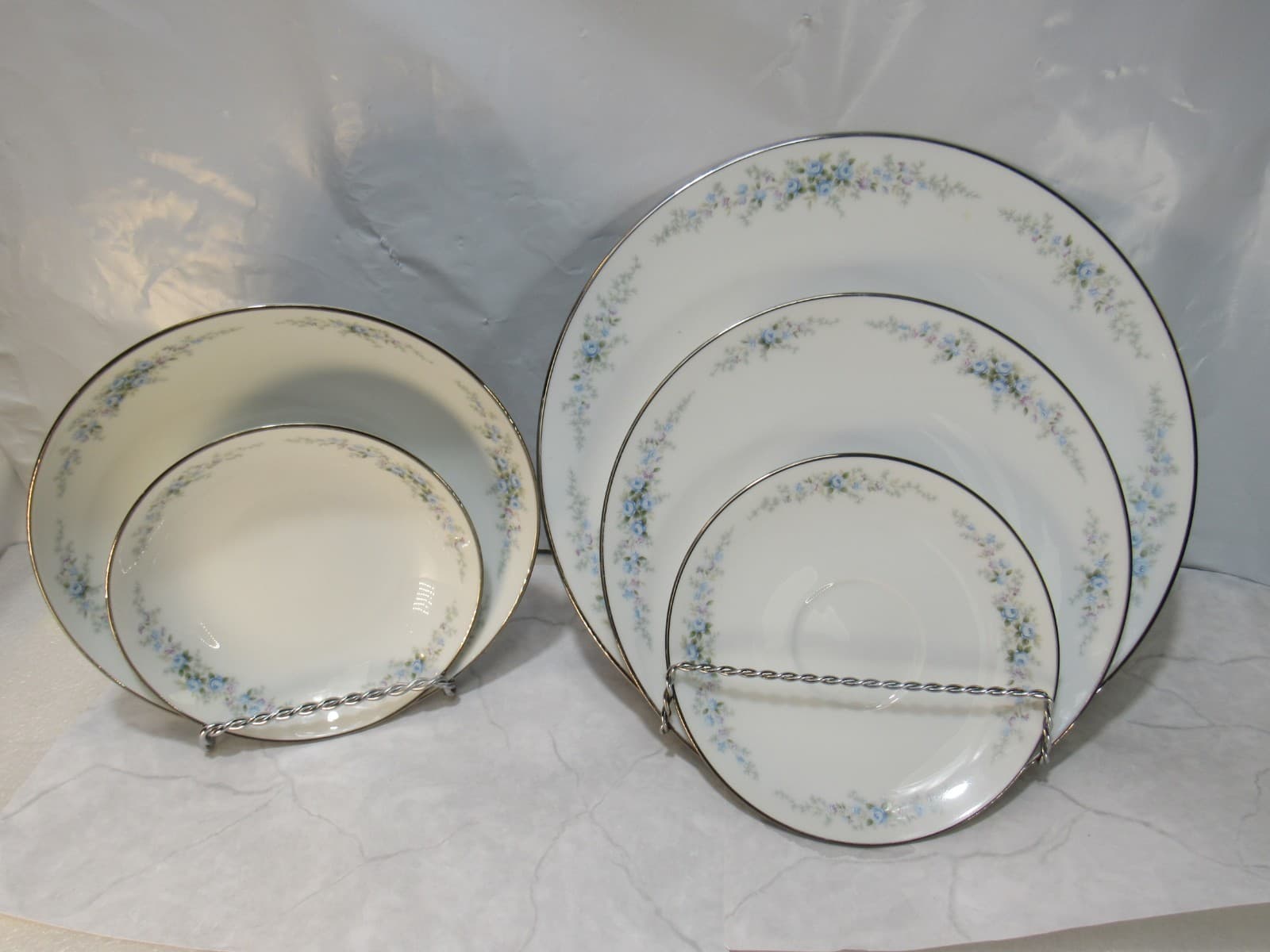 Retired NORITAKE ROSEBERRY 6241 Japan 6pc Place Setting Floral Print (X82K)