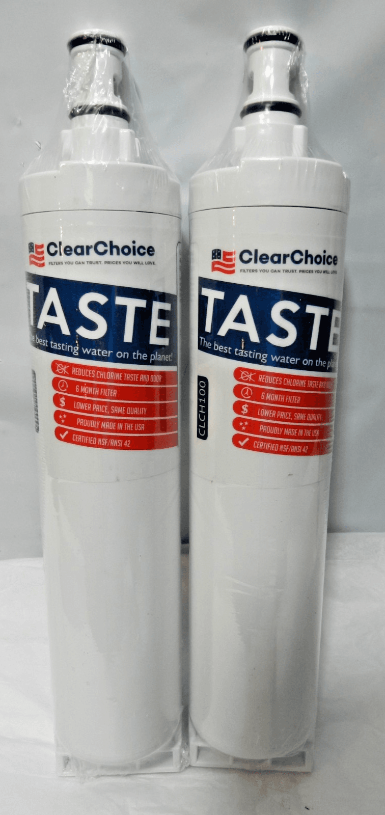 (2) Clear Choice CLCH100 Refrigerator Water Filters NEW Sealed Whirlpool (M24J)