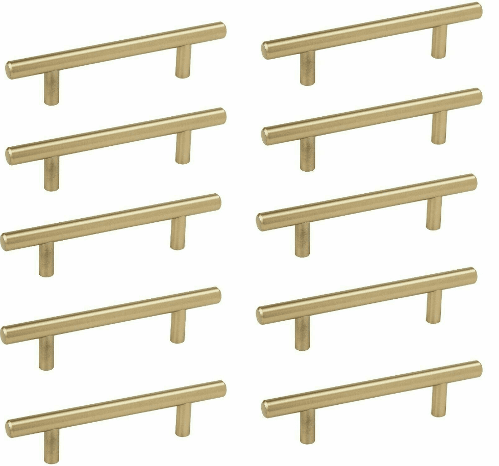 10pk Amerock Bar Cabinet Pull 3-3/4" (96 mm) Center-to-Center Golden Champagne K