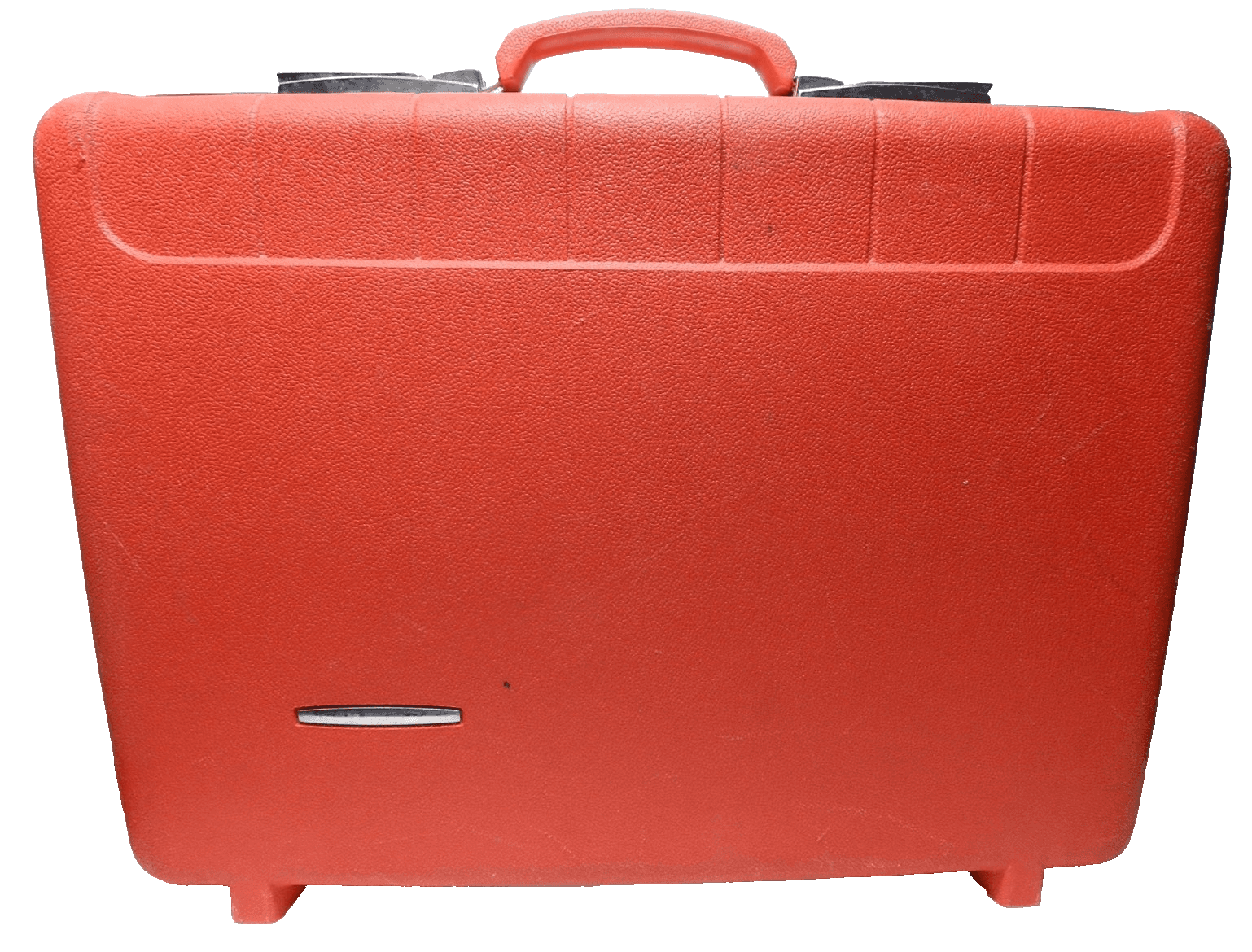 Vintage Red Hard Shell Suitcase Luggage Retro Unbranded (M27J)