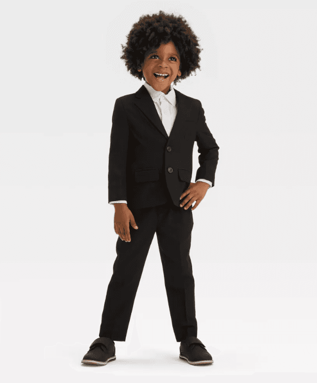 Cat & Jack Toddler Boys 2 Button Blazer / Pant Suit Black 18M 18 Months (R5K