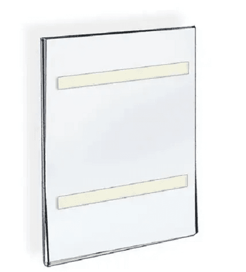 10 Azar 122021 Adhesive Vertical Wall Sign Holders 8.5 x 11" Clear Acrylic M40K