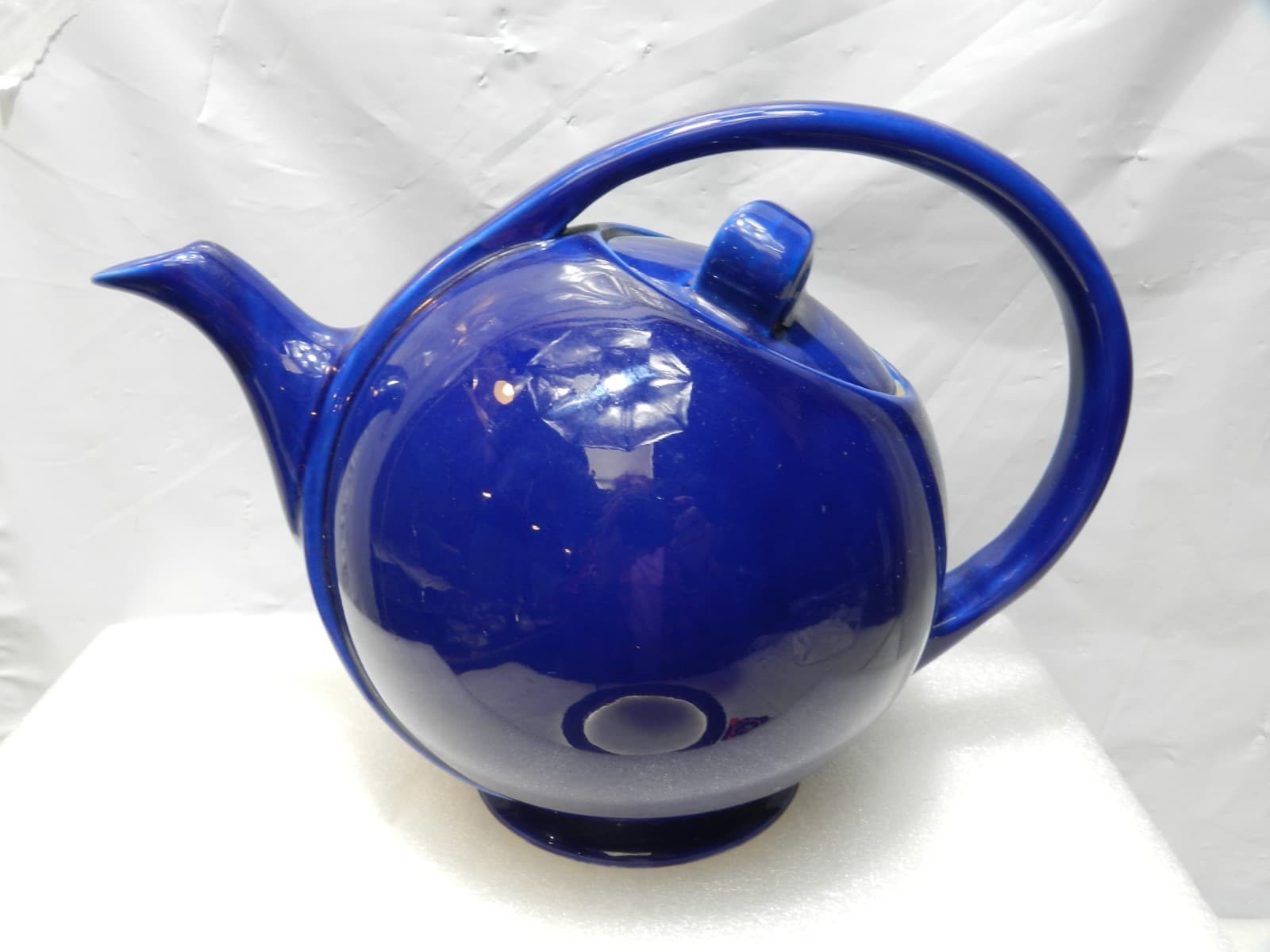 Vintage Art Deco Hall China Airflow Ceramic Teapot With Lid Cobalt Blue (H24S)