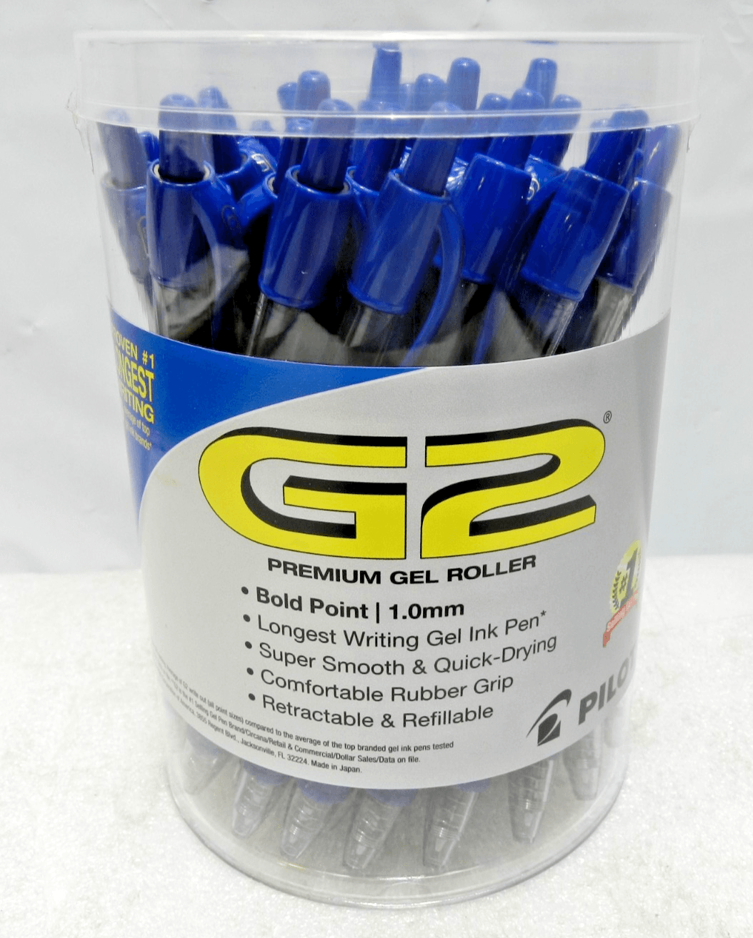 Pilot G2 Premium Gel Roller Pen Retractable BLUE Bold Point 1.0 mm 36 Count M49K