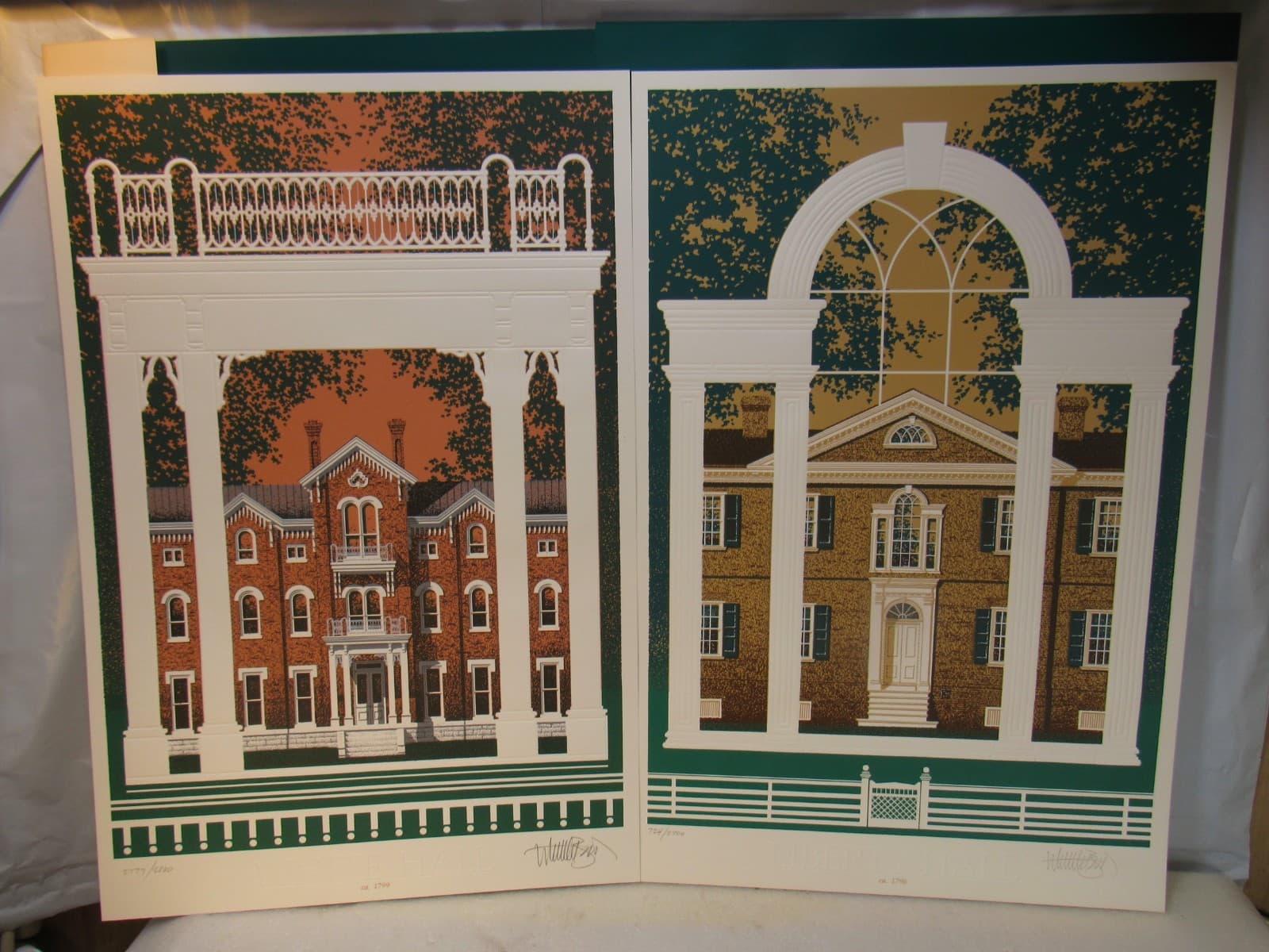 Stephan Whittle Etched Prints “Liberyt Hall & White Hall ” Signed Numbered Y5J