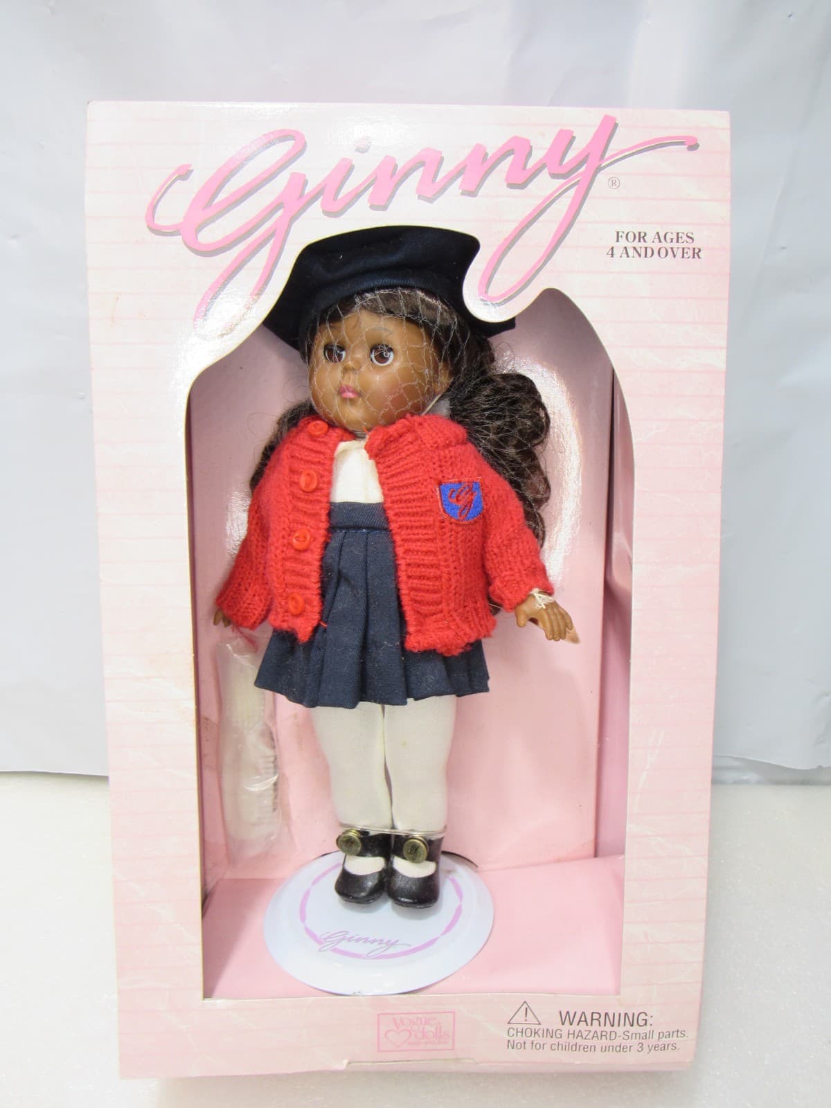 Vintage 8" Vogue Ginny Doll School Days 1995 African American in Box (U99J)