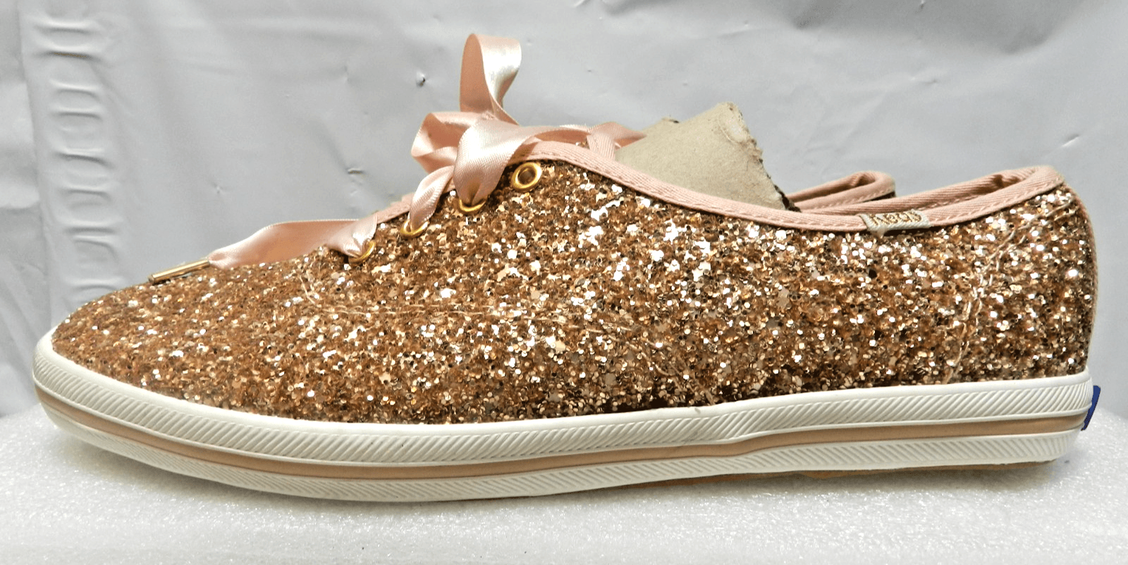 Keds X Kate Spade New York Rose Gold Champion Glitter Sneakers Size 7.5 M52M