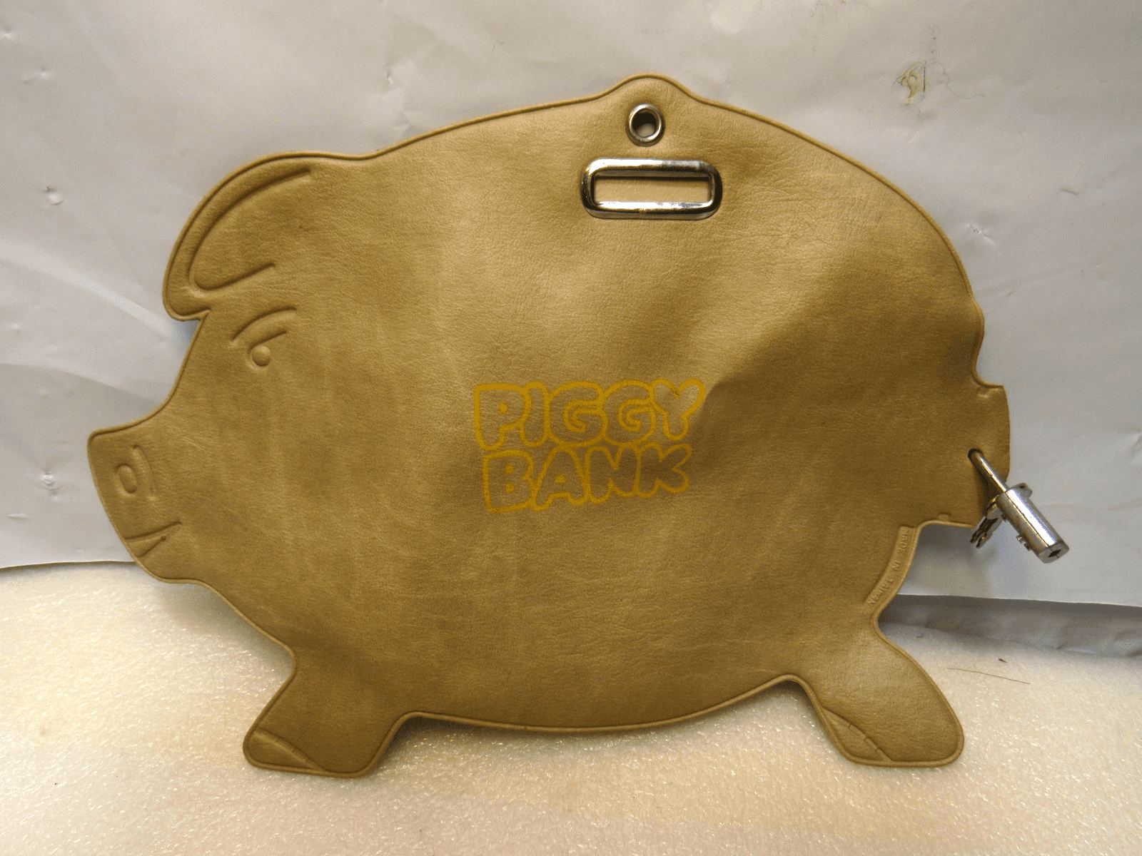 Vintage Royal Gifts Expandable Vinyl Piggy Bank with Lock and Key V16J