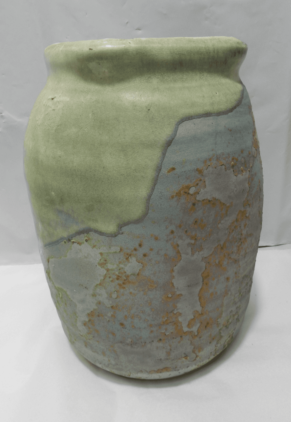 Vintage Tony Evans Vase Raku Ancient Sands Coll. 8.5” Signed Square Top Z72