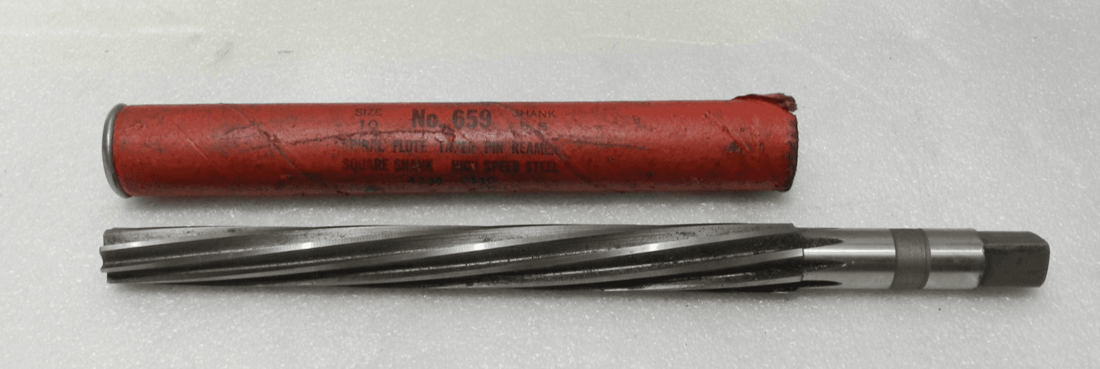 CLEVELAND No.10 Spiral Fluke TAPER PIN REAMER 5/8 Shank No659 Square Shank C36JJ