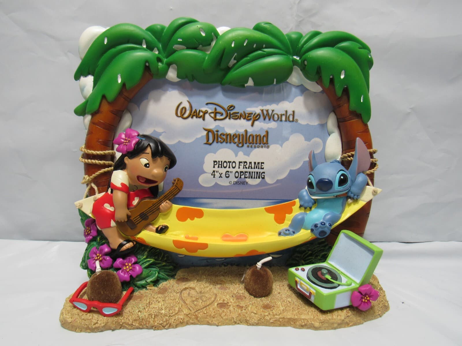 RARE Disney Lilo & Stitch 3D Bobble Head Hammock Photo Pic Frame 4" x 6" (M36M)