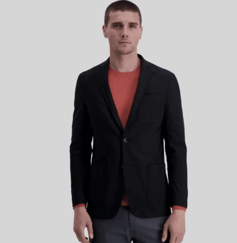 NEW Haggar H26 Men's Hudson Blazer Slim Fit Jacket Suit Black Size Medium R9K