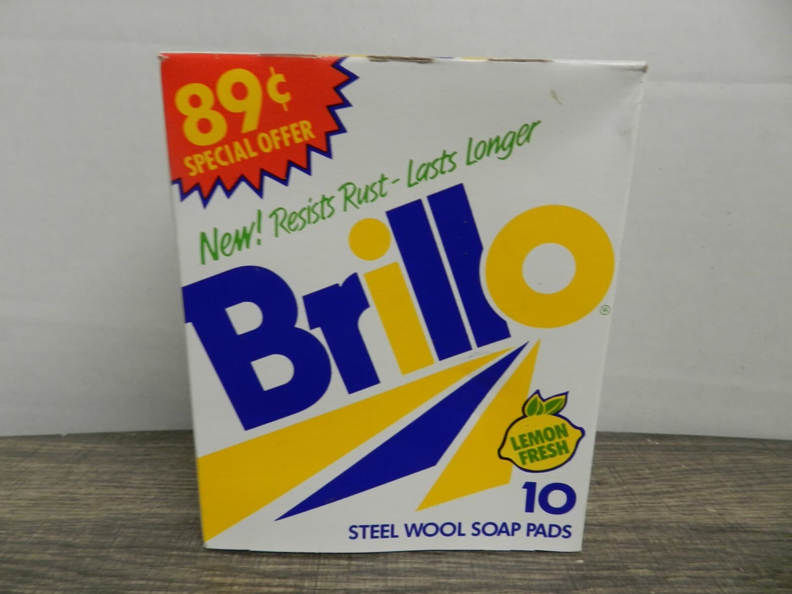 Vintage Household Brillo Steel Wool Soap Pads Lemon Fresh 10 Pads C97J