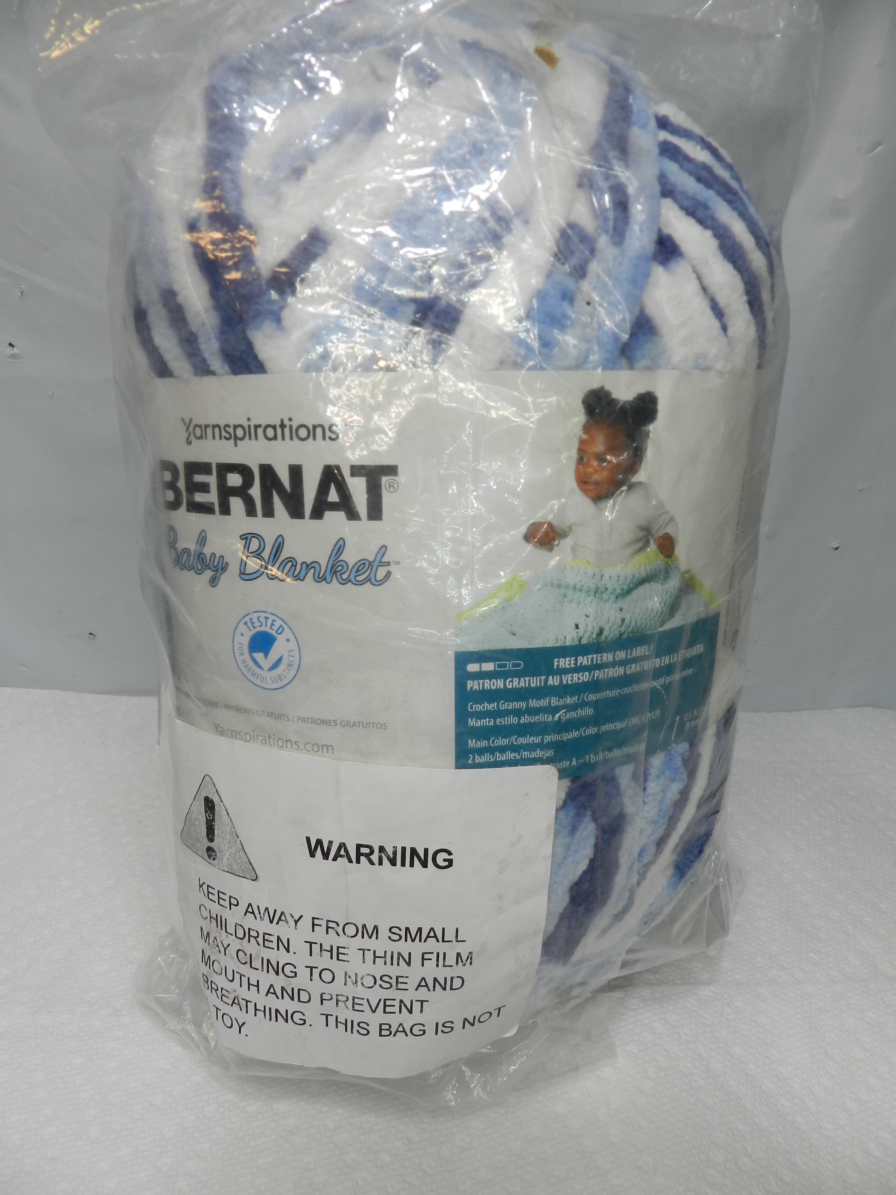 Yarnspirations Bernat Baby Blanket Yarn 161104 Blue Dreams 10.5oz M67K