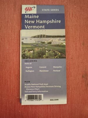 2005 Edition AAA Maine New Hampshire Vermont State Series Road Map~Box SM7