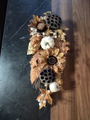 Artificial Autumn Harvest Hanging Swag with Pumpkins and Leaves for Decor