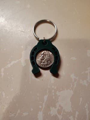 Lucky Quarter Horseshoe 3dPrinted Keychain Color Of Green May Vary Base On Stock