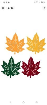 Set of 4 Same Felt Coasters, 5"x5", FALL,DOUBLE SIDED MULTICOLOR MAPLE LEAVES,HL
