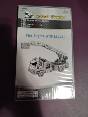 3D Metal Model Kit Fire Engine with Ladder DIY Puzzle New