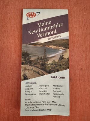 2008 AAA Maine New Hampshire Vermont State Series Road Map~Box SM7