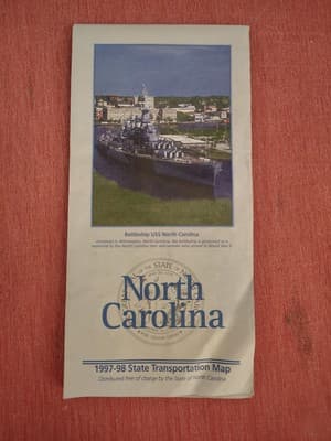 Vintage 1997-8 North Carolina Official Road Map – State Highway Department
