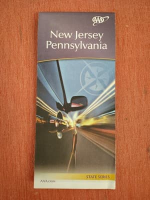 Road Map, New Jersey & Pennsylvania, AAA State Series Map, 4/18-7/19 NEW