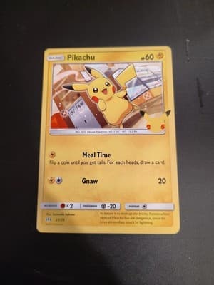 Pikachu 25th Anniversary McDonald’s Promo Card 25/25 Stamped NH