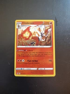 SWIRL Cinderace 034/202 COSMOS HOLO Variant Promo Pokemon Sword & Shield L